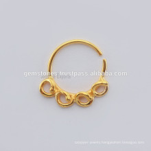 Handmade Gold Plated Body Jewelry Manufacturer, Ethnic Septum Silver Nose Ring
